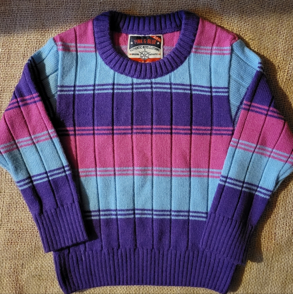 Pink & Blue Authentic Boys Clothing Sweater 2/3yrs